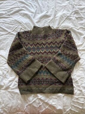 Polo by Ralph Lauren Olive Fair Isle Sweater with Teal & Plum